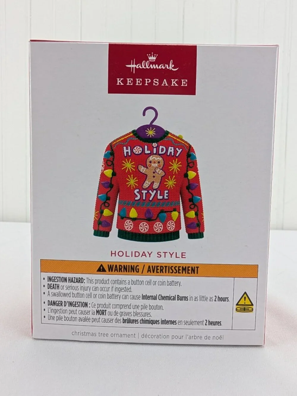 Hallmark Keepsake Ornament Holiday Style Ugly Sweater Magic Light Christmas New